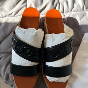 Jimmy Choo Black and Tan Heels